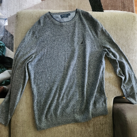 Nautica Gray Crewneck Sweater Soft Knit Casual - Picture 4 of 5